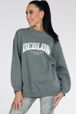 Deblon phoebe Sweater Vergrijsd groen