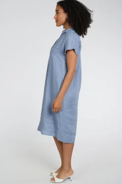 Emotions 126129 Jurk korte mouw Vergrijsd blauw