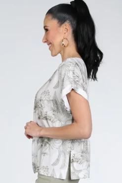 FABER 65404 Blouse korte mouw Olijf