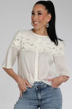 Fabienne Chapot CLTTOP30SS261009 Blouse korte mouw Off white