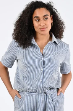 Geisha 63474-20 Blouse korte mouw Blauw