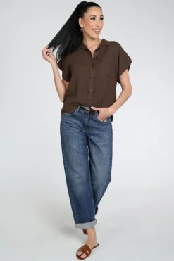 Geisha 63166-70 Blouse korte mouw Bruin