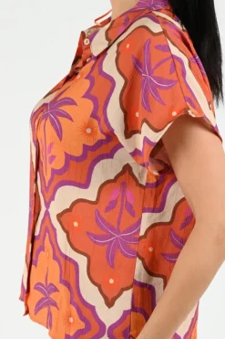 Geisha 63247-20 Blouse korte mouw Cognac