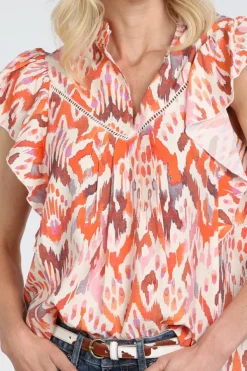 Geisha 63260-20 Blouse korte mouw Oranje