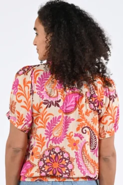Geisha 63499-20 Blouse korte mouw Oranje