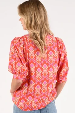Geisha 63195-20 Blouse korte mouw Oranje