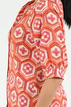 Geisha 63245-20 Blouse korte mouw Oranje
