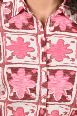 Geisha 63489-20 Blouse korte mouw Roze