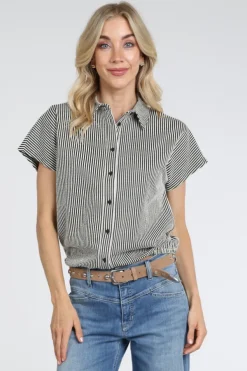 Geisha 63193-20 Blouse korte mouw Zwart