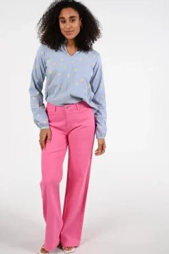 Geisha 63243-20 Blouse lange mouw Licht blauw