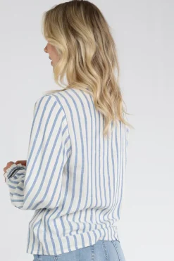 Geisha 63130-99 Blouse lange mouw Licht blauw