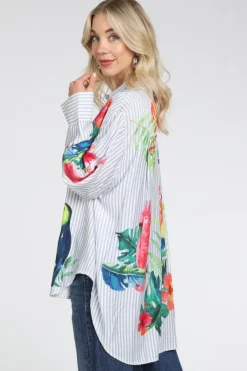Geisha 63162-70 Blouse lange mouw Licht blauw