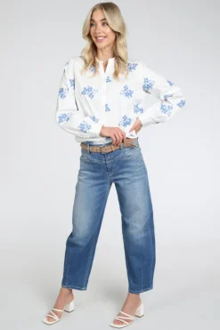 Geisha 63053-14 Blouse lange mouw Wit