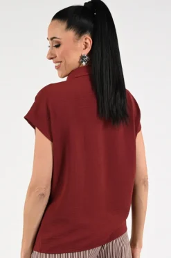 Geisha 63140-21 Blouse mouwloos Donker rood
