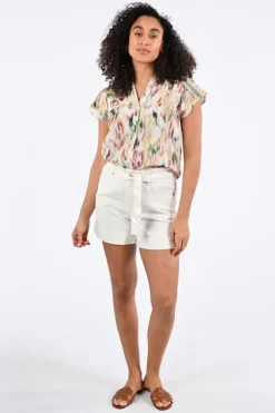 Geisha 63457-20 Blouse mouwloos Off white