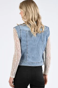 Geisha 55303-10 Gilet Blue denim