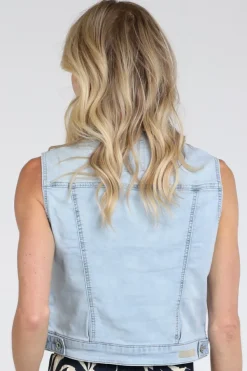 Geisha 65016-10 Gilet Light blue denim