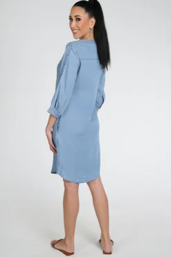 Geisha JET Jurk lange mouw Light blue denim