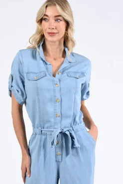Geisha 51330-10 Jumpsuit Light blue denim