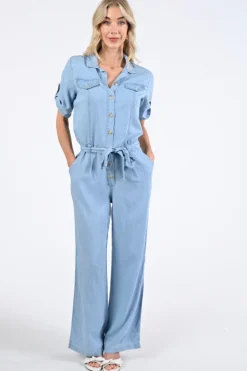 Geisha 51330-10 Jumpsuit Light blue denim