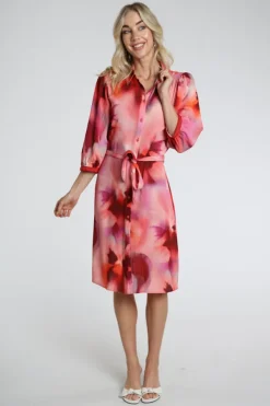 Geisha 67101-20 Jurk driekwart mouw Rood