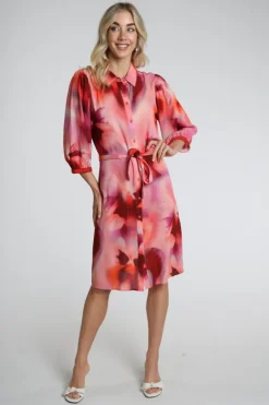Geisha 67101-20 Jurk driekwart mouw Rood