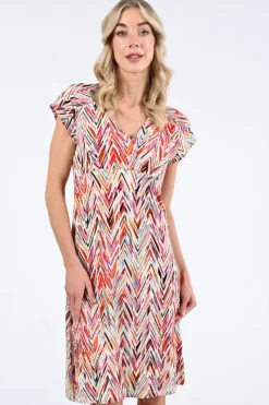 Geisha 57366-60 Jurk korte mouw Cyclaam