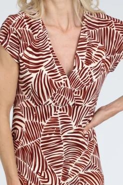 Geisha 67157-60 Jurk korte mouw Donker rood