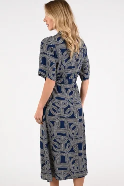 Geisha 67053-70 Jurk korte mouw Marine