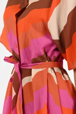 Geisha 67103-20 Jurk korte mouw Oranje
