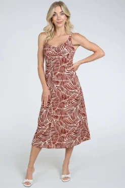 Geisha 67158-60 Jurk mouwloos Donker rood