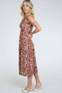 Geisha 67158-60 Jurk mouwloos Donker rood