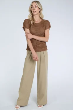 Geisha 62003-10 Pull korte mouw Bruin