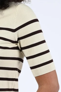 Geisha 64011-10 Pull korte mouw Off white