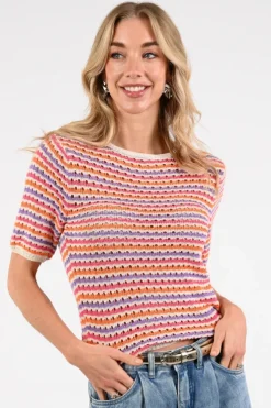 Geisha 64088-70 Pull korte mouw Oranje