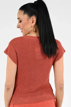 Geisha 64082-70 Pull korte mouw Roest