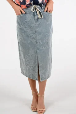 Geisha 66000-10 Rok recht lang Light blue denim