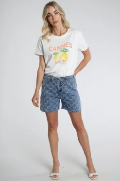 Geisha 61007-10 Short Blue denim