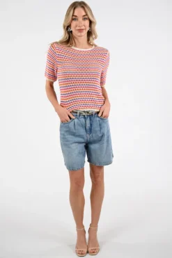 Geisha 61027-10 Short Blue denim