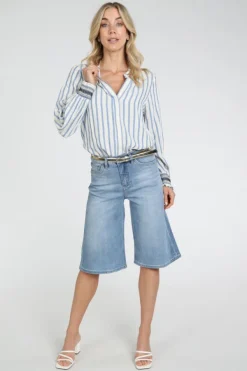 Geisha 61019-10 Short Light blue denim