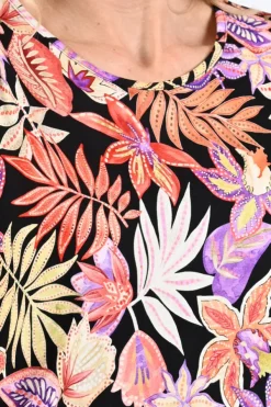 Geisha 52137-60 T-shirt driekwart mouw Koraal