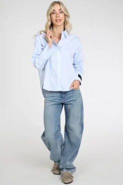 Haute L'Amitié hl10744 Blouse lange mouw Licht blauw