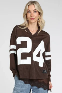 Haute L'Amitié HL10287 T-shirt lange mouw Bruin