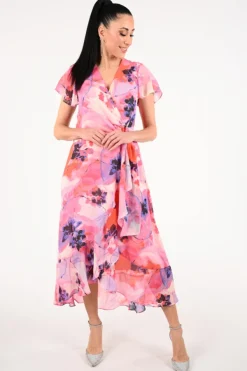 Joseph Ribkoff 261739 Jurk korte mouw Roze