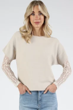 Knit-Ted 261p005 eva Pull korte mouw Zand