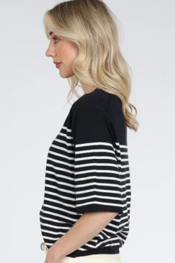 Knit-Ted 261p009 merle Pull korte mouw Marine