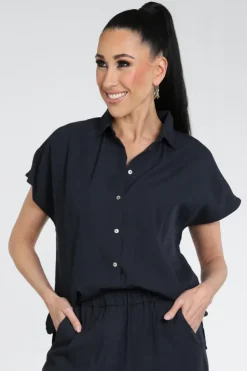 Knit-Ted 261p119 vera Blouse korte mouw Marine