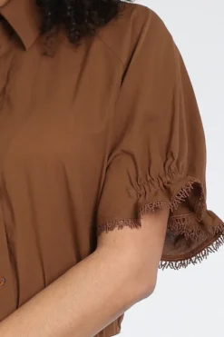 Luisa Cerano 238701-3761 Blouse korte mouw Vicuna