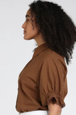Luisa Cerano 238701-3761 Blouse korte mouw Vicuna