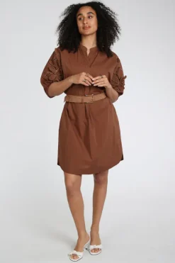 Luisa Cerano 738667-4202 Jurk driekwart mouw Vicuna